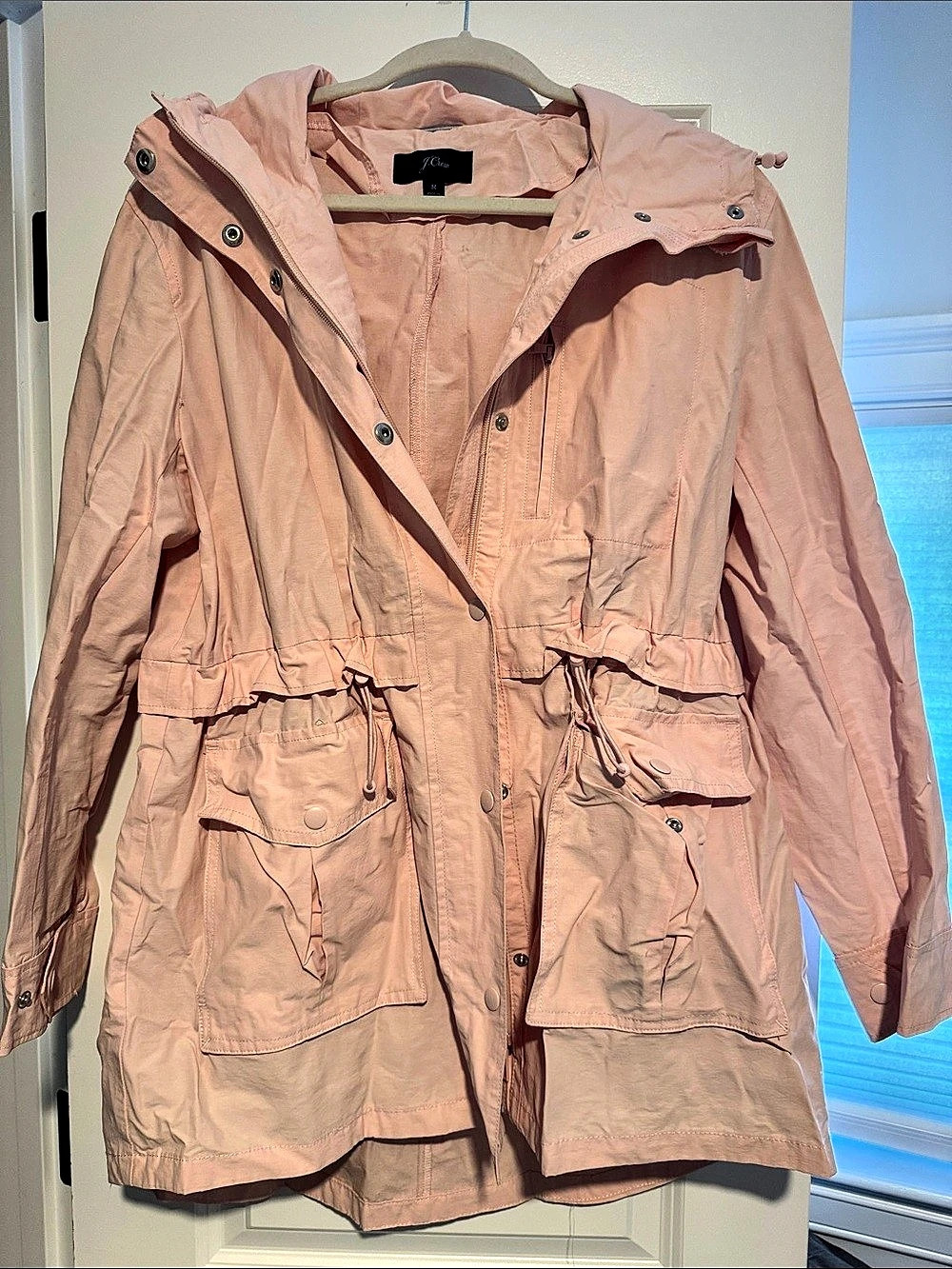 J.Crew Women's Rain Jacket in Pink Size Medium